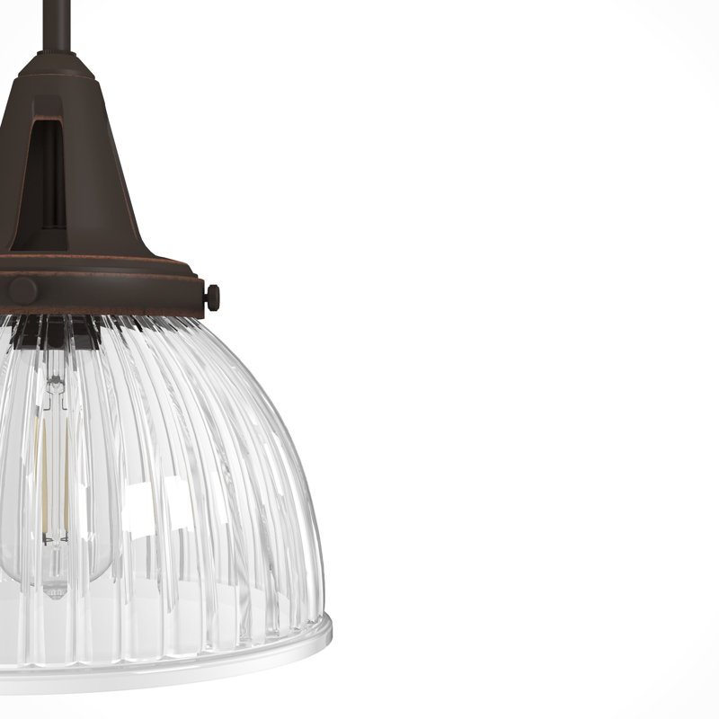 Cypress Grove 16'' Black and Clear Glass Pendant Light