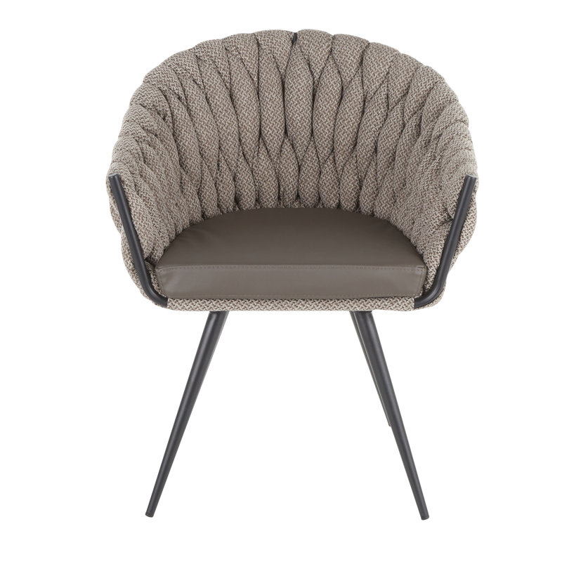 Chaise avec accoudoirs rembourrée Akiyah, Gris