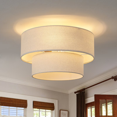 Ventilateur de plafond en tissu 4 lumières avec lumière Tavi, ventilateur de plafond en rotin 20 "avec lumière et télécommande