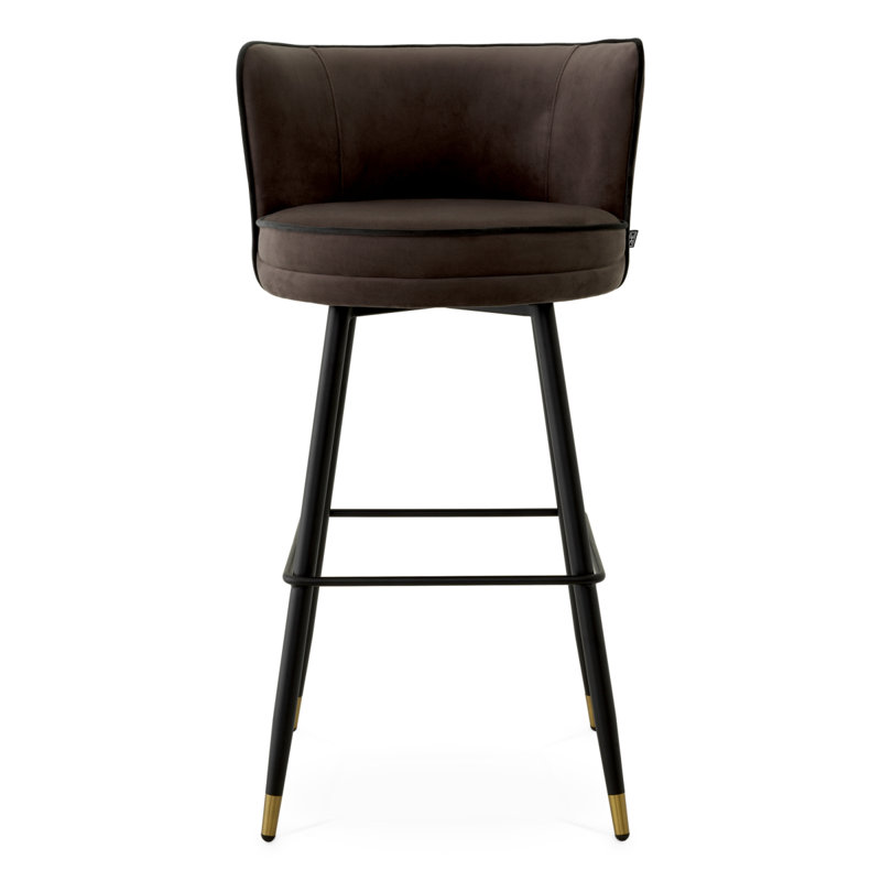 Bar Stool Grenada Velvet, Savona Gray, Bar Stool (31.1" Seat Height)