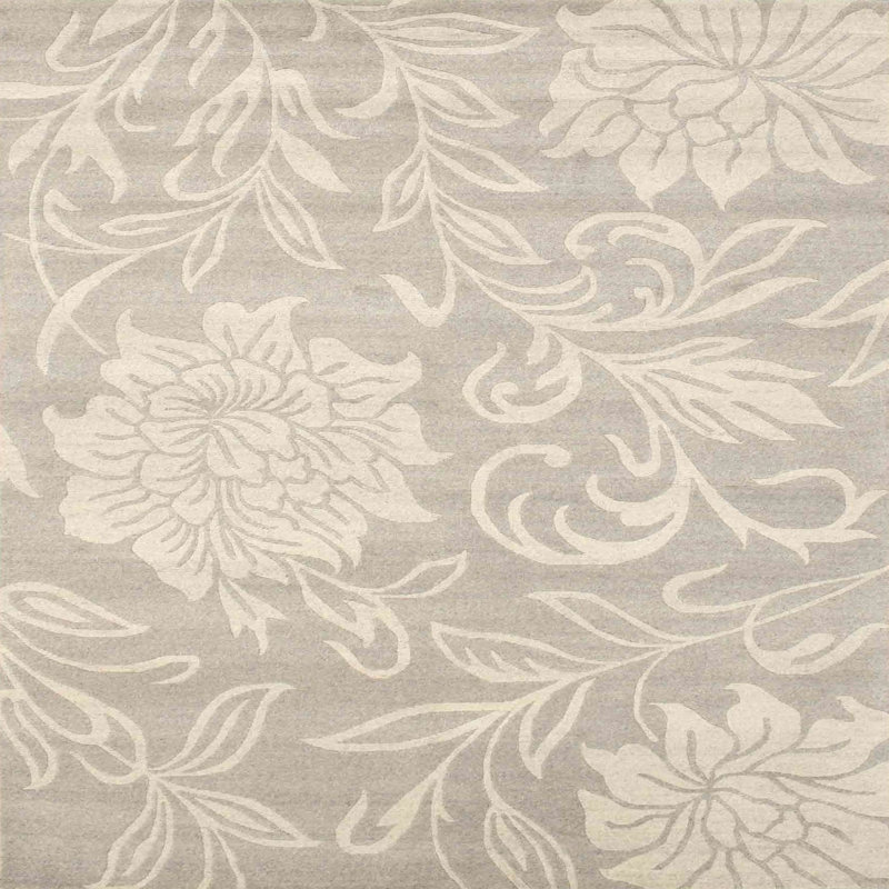 Floral Indoor Rug, Square 5' x 5'