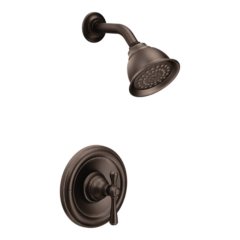 Garniture de robinet de douche Kingsley avec poignée levier et Moentrol, Bronze huilé
