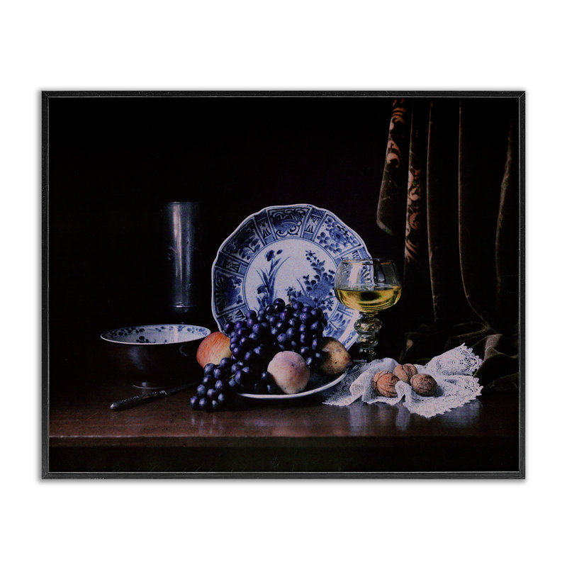  Art baroque giclée par l'inconnu, H 11 po x l 14 po, Giclée encadrée noir minuit