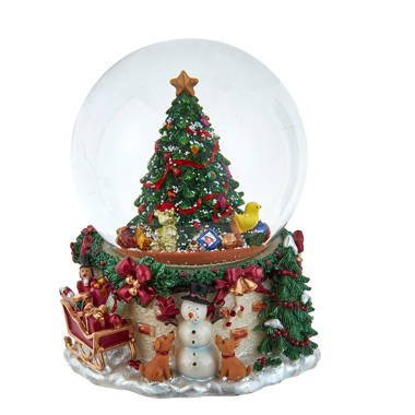 The Holiday Aisle® Christmas Musical Snow Globe Lantern Spinning Water  Glittering Snowman With Holiday Tree Scene, Battery & USB Powered Light For  Home Decoration