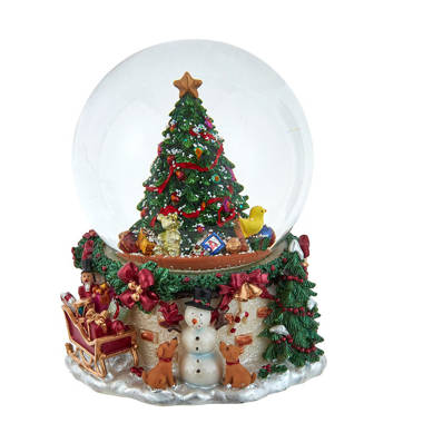 The Holiday Aisle® Christmas Musical Red Snow Globe Lantern Spinning Water  Glittering Snowman With Holiday Tree Scene, Battery & USB Powered Light For  Home Decoration