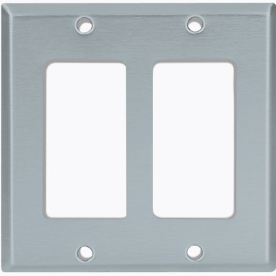 Color Block Blue Gray 2 - Gang Toggle Light Switch Standard Wall Plate