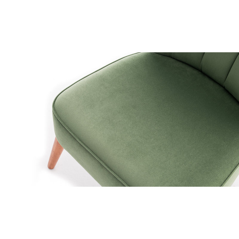 Chaise d'appoint rembourrée Aldobrando, 100 % polyester vert