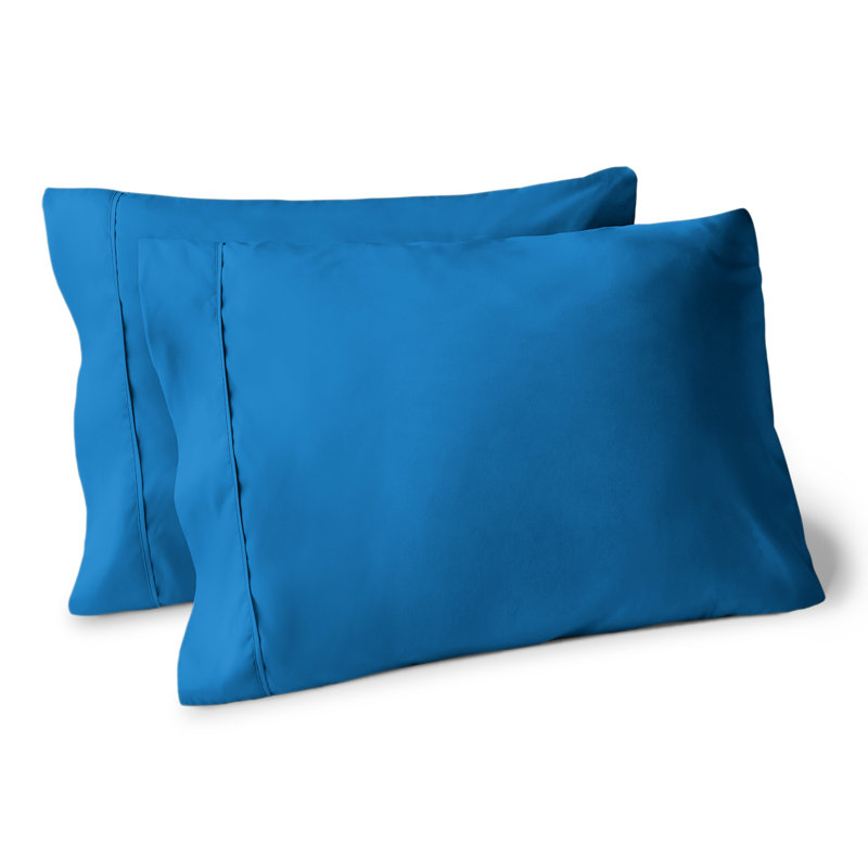 Soft Microfiber Pillowcase Set, Medium Blue, 2 King Pillowcases