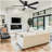 52" Matte Black Modern Low Profile Flush Mount Intergrated LED Ceiling Fan with Light and Reversible Quiet Motor
