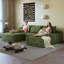 Canapé modulaire 107 po avec repose-pieds Cloud, canapé rembourré minimaliste en forme de U pour le salon, canapé d'angle à assise profonde, aucun assemblage requis (tissu en velours côtelé moelleux)-2095038814