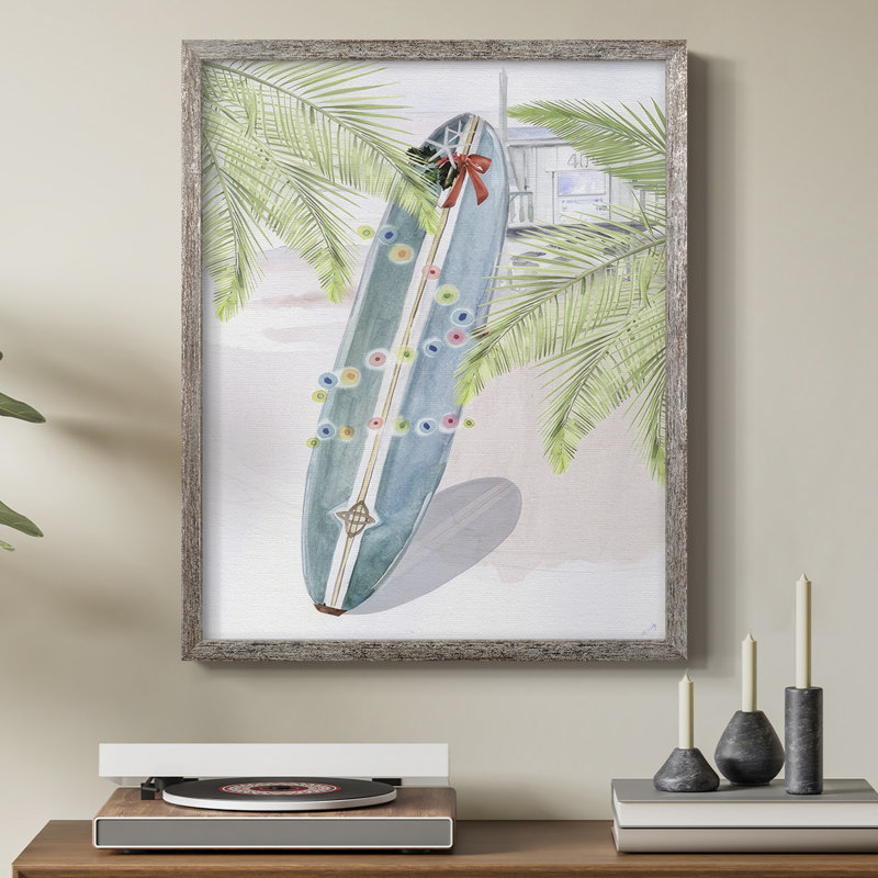 «So Cali Christmas Collection B», reproduction encadrée - bois massif