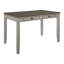 Table de salle à manger haute avec 4 tiroirs, en bois d'ingénierie et placage frêne, finition bicolore grise et brune, 6 couverts