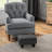 Linen Covered Charcoal Gray Foot Rest, Small For Indoor Space, Comfortable Rest With Upholstery, Gray, Compact All Home Styles,