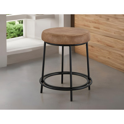 Wooden Frame & Metal Base, 24" Stool