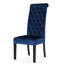 Ensemble de 2 chaises de salle à manger Marie, bouleau, velours bleu marine à haut dossier