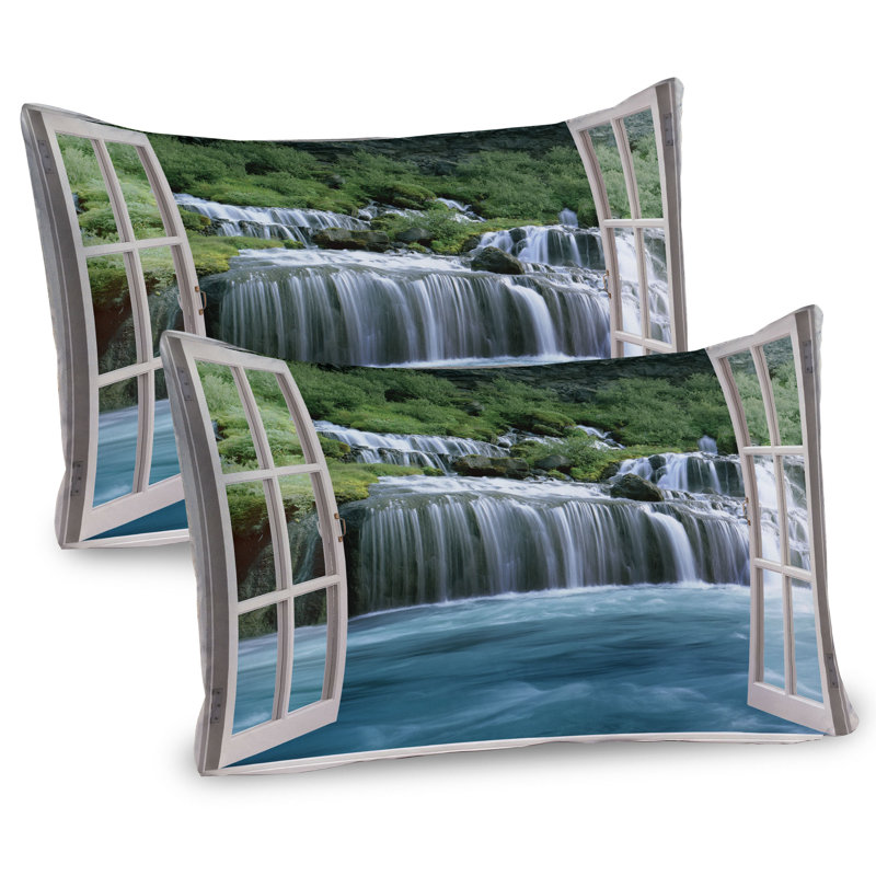 Ensemble de 2 taies décoratives Ambesonne Waterfall, H 20 po x l 30 po