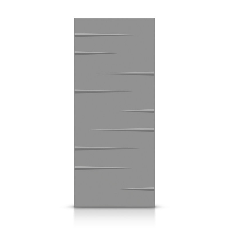 Porte standard à panneaux en bois, Gris clair, 42 po x 96 po