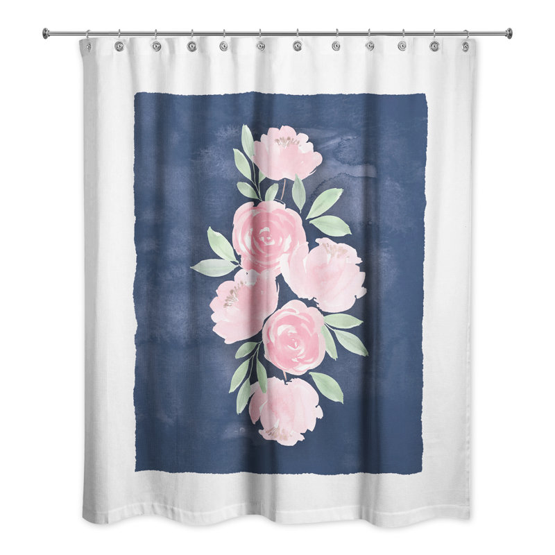 Rideau de douche Sweet Florals on Navy