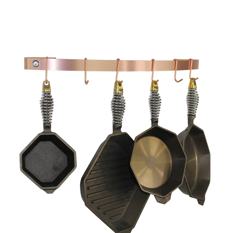 Curved Utensil Bar Handcrafted Wall Mounted Pot Rack, 3" H x 24" W x 4" D