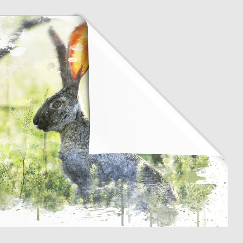 Hare in the Meadow - Frameless Print, 33.1cm H x 84.1cm W