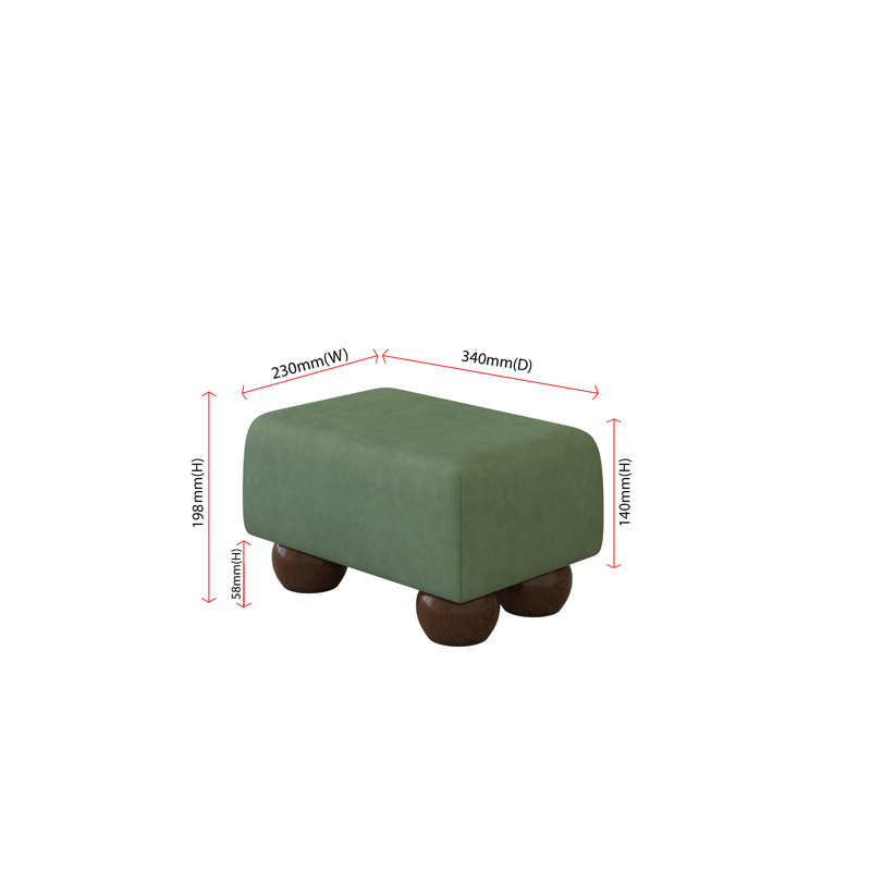 Manufactured Wood Accent Stool, Mahogany Wood, Velvet, Aqua Blue