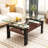 Rectangle Coffee Table, Tempered Glass Tabletop With MDF Layer-564927717