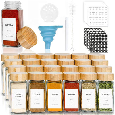 24 pots en verre d'épices 4 oz