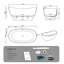 Baignoire de trempage autoportante à surface solide de 63 po, baignoire en résine en forme de bateau moderne blanc mat 