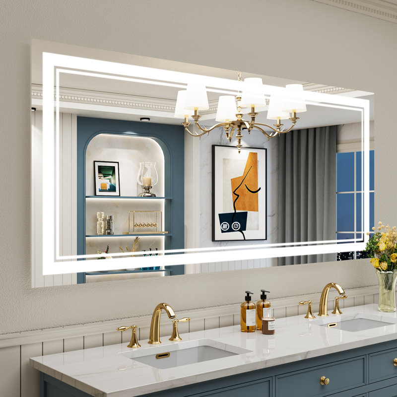 Jayce LED Vanity Mirror with Memory Function, 3 Color Temperatures & Dimmable Light, Anti-fog Tempered Glass ETL Listed Mirror