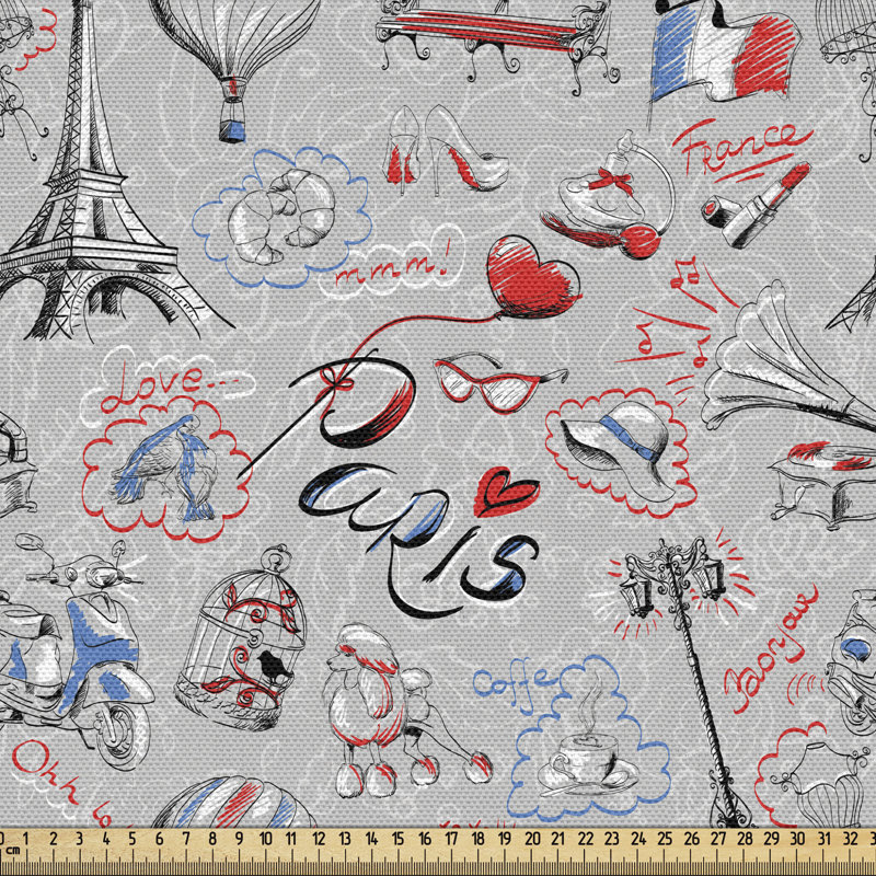 multicolore, tissu décoratif par Paris, l 58 po x L 72 po