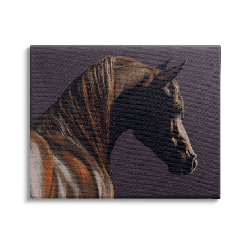 «Dark Horse Animal Portrait» sur toile, H 30 po x l 40 po x P 1,5 po
