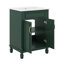 Meuble-lavabo 24 po avec lavabo supérieur, armoire de rangement moderne avec 2 portes et tablette réglable-118158231