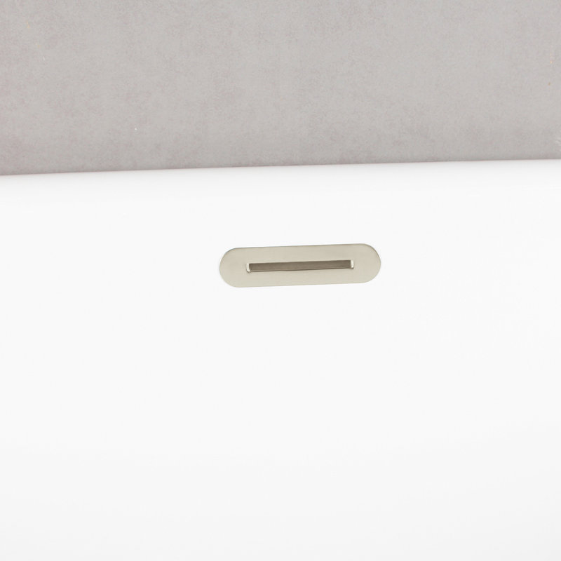 Kingston Brass Aqua Eden 63-Inch Acrylic Oval Double Ended Freestanding Tub With Drain, Polished Nickel