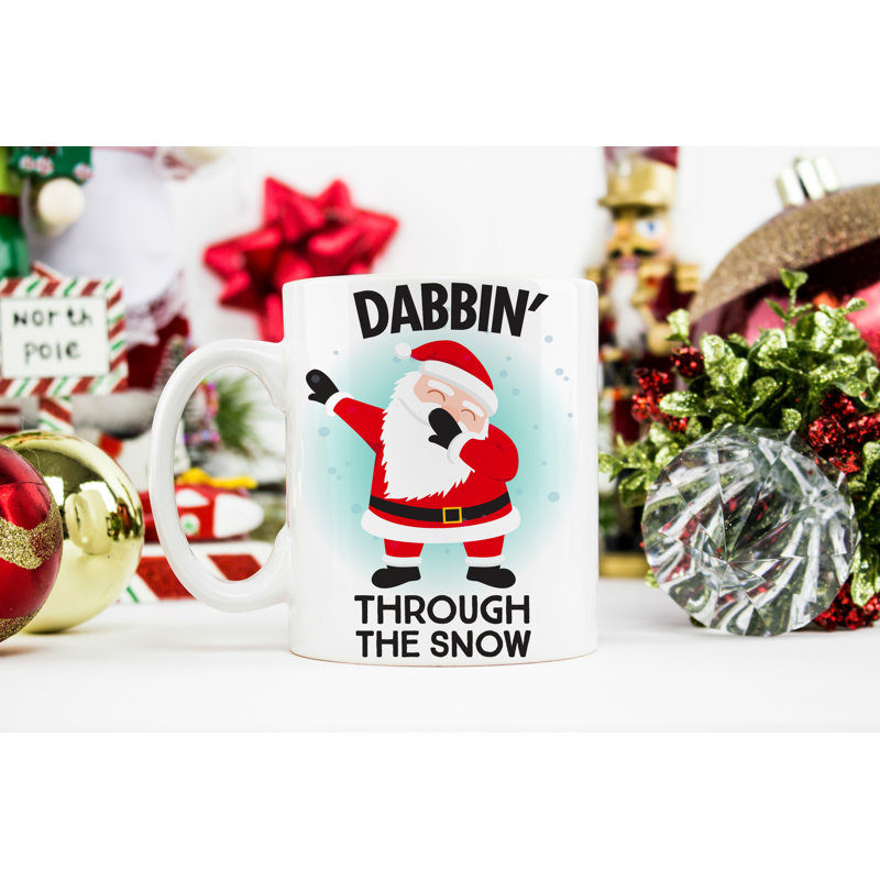 Grande tasse à café christmas dabbin through the snow
