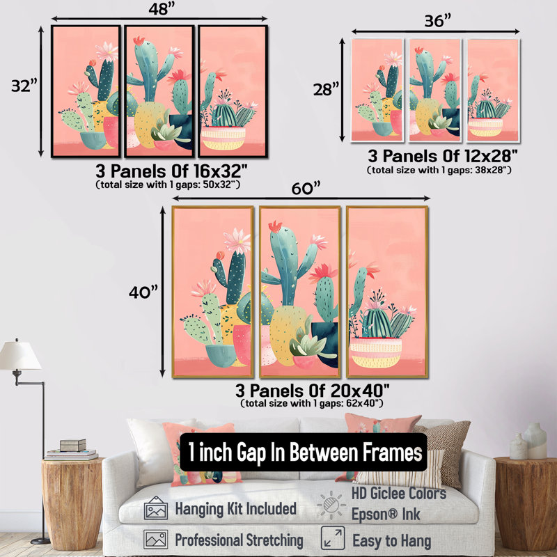 Ensemble de décoration murale Cowboys, H 28 po x l 36 po x P 1 po, Toile avec cadre flottant noir