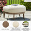 Baily Outdoor Ottoman, Cream White Fabric Cushion, 28 Inch Brown Metal