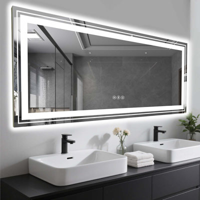 Miroir de salle de bain sans cadre à DEL, miroir intelligent
