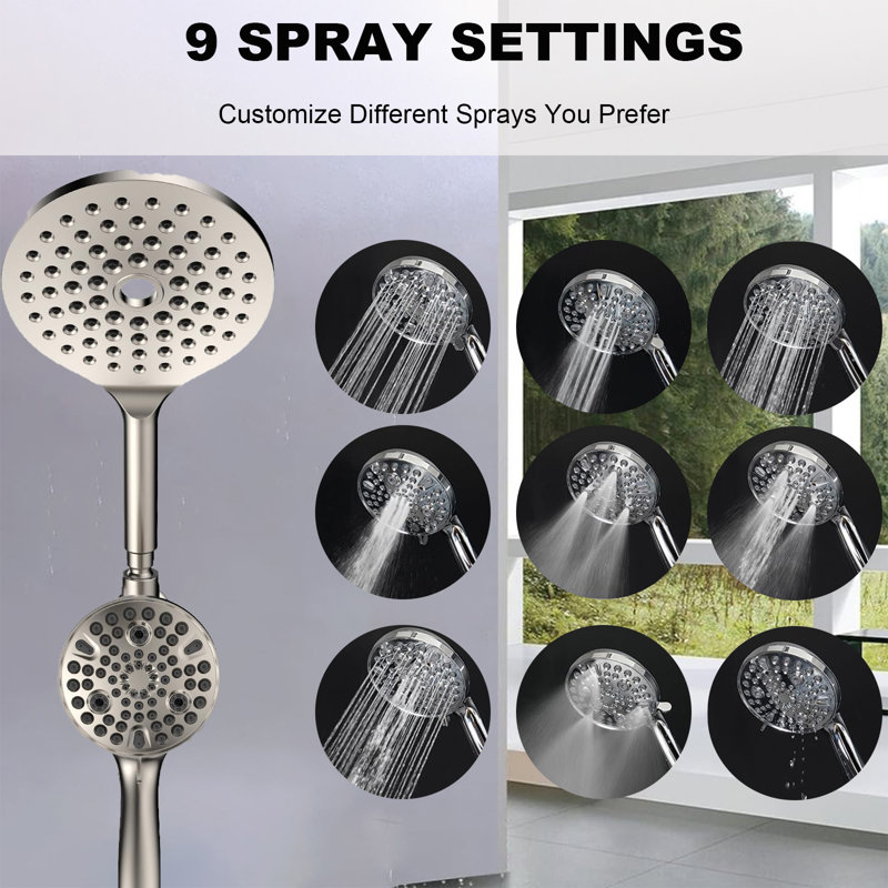 Luxurious Dual Shower Head Combination, Brushed Nickel