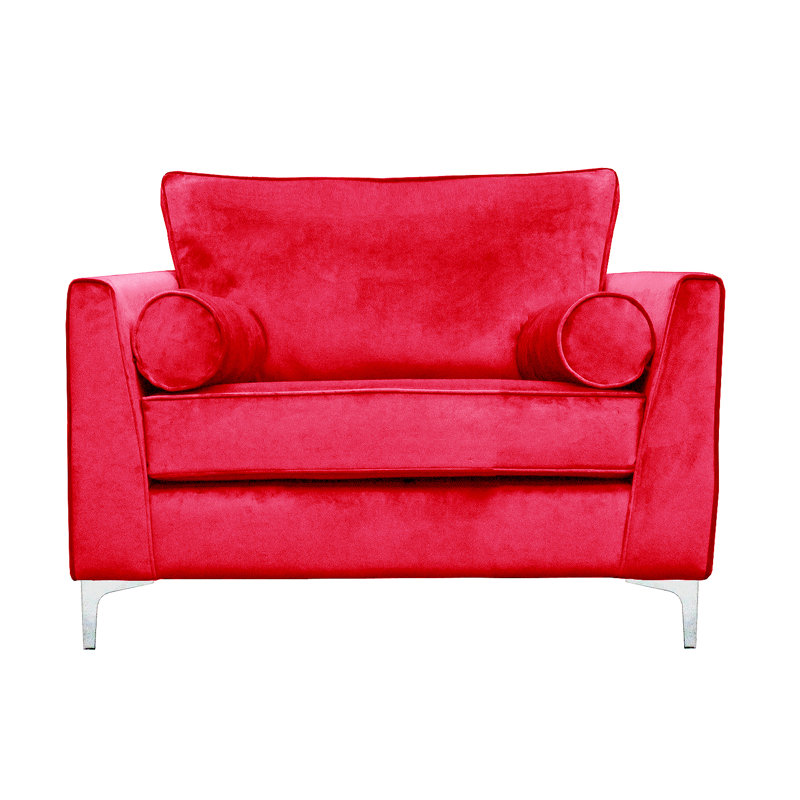 Giancarlo 2 Seater Velvet Loveseat, Fuchsia