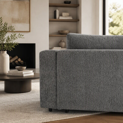 Ensemble de chaises d'appoint 3 pièces, 2 fauteuils rembourrés en chenille avec repose-pieds mobile, ensemble de chaises longues avec cadre en bois massif, comprend 2 coussins décoratifs, ensemble de mobilier de salon moderne