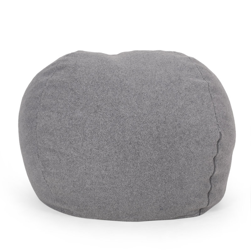 Fauteuil à billes arrondi Kavel, Tissu gris