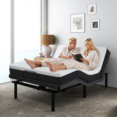 Adjustable Bed Frame, Electric Bed with Wireless Remote, Head and Foot Incline