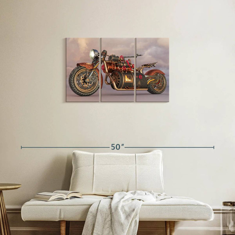 Mehar Steampunk Motorcycle, 20" H x 33" W