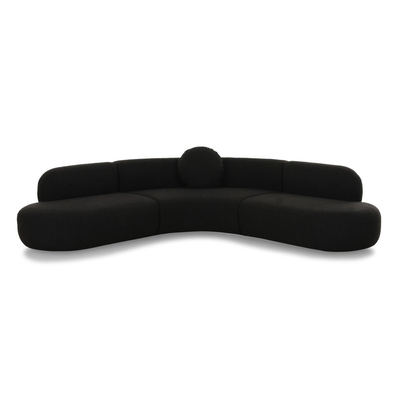 Chrisshawn Black Boucle Sectional