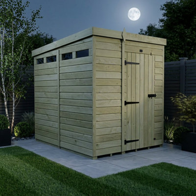 Total Sheds 5ft x 8ft Security Pent Shed - Heavy-Duty Hasp Staple Anti-Tamper - Pressure Treated Timber - UK Manufactured