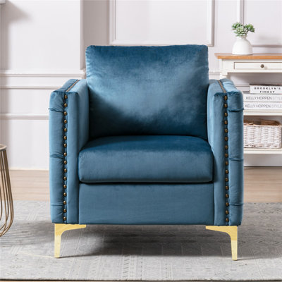 Fauteuil club en mélange de lin touffeté de 71,8 cm de large Beurket