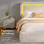 Upholstered Platform Bed Frame with LED Light Headboard, Cloud Bed with Rounded Edges, No Box Spring Needed-122494275-122494276