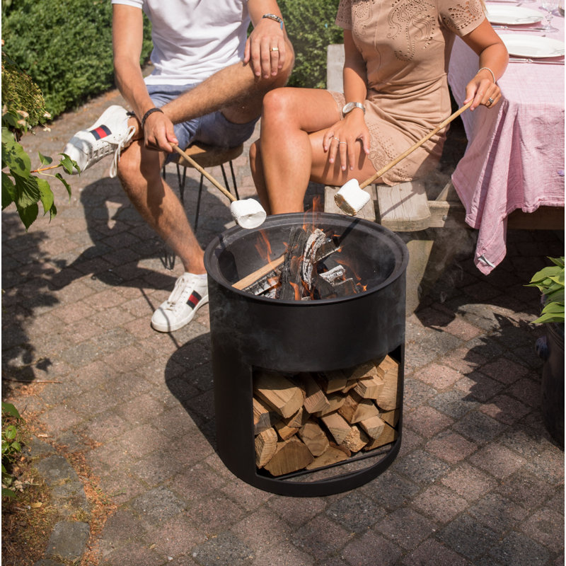 Milshire Cylinder Steel Wood Burning Smokeless Fire Pit
