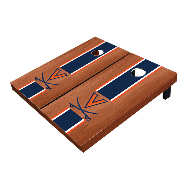 Planches de cornhole à rayures 2 'x 3' NCAA, Bois de rose marine assorti, Cavaliers de Virginie