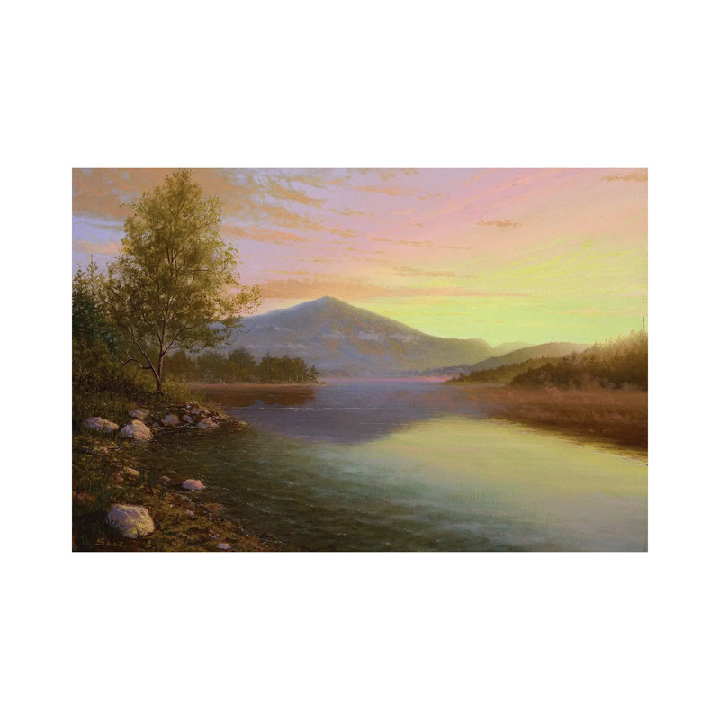 Sunrise Over Lake Placid by Ken Salaz - Wrapped Canvas Painting, 20.32 cm H x 30.48 cm W
